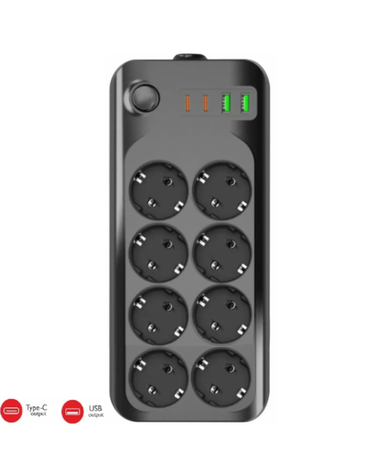 Wınboss 3422 Termal Akım Korumalı Priz (8 priz+2 Usb+2 Type-c)