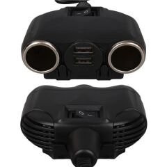 Olesson 1630 12-24V Çift USB Girişli 120W 80cm Kablolu 2'LI Araç Çakmak Çoklayıcı