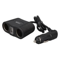 Olesson 1645 12-24V Tek USB Girişli 100W 70cm Kablolu 2'li Araç Çakmak Çoklayıcı