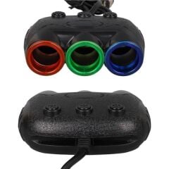 Olesson 1633 12-24V Tek USB Girişli 120W 80cm Kablolu Dijital Voltaj Ekranlı 3'lü Araç Çakmak Çoklayıcı