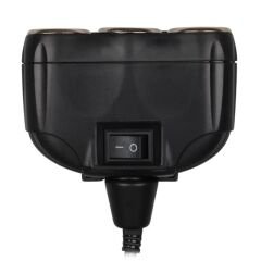 Olesson 1634 12-24V Tek USB Girişli 120W 80cm Kablolu Dijital Voltaj Ekranlı 3'lü Araç Çakmak Çoklayıcı