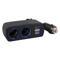 Olesson 1638 12-24V Çift USB Girişli 120W 80 CM Kablolu 2'LI Araç Çakmak Çoklayıcı