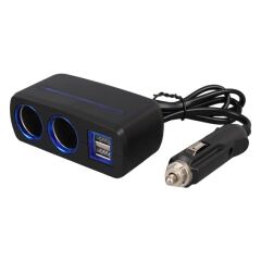 Olesson 1638 12-24V Çift USB Girişli 120W 80 CM Kablolu 2'LI Araç Çakmak Çoklayıcı