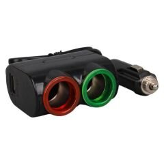 Olesson 1631 12-24V Tek USB Girişli 120W 80cm Kablolu 2'LI Araç Çakmak Çoklayıcı