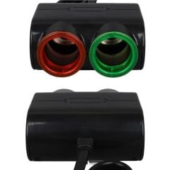 Olesson 1631 12-24V Tek USB Girişli 120W 80cm Kablolu 2'LI Araç Çakmak Çoklayıcı