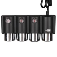 Olesson 1508 12-24V Çift USB Girişli 120W 80cm Kablolu 3'lü Araç Çakmak Çoklayıcı