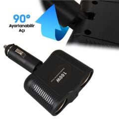 Olesson 1643 12-24V 100W 2'LI Araç Çakmak Çoklayıcı