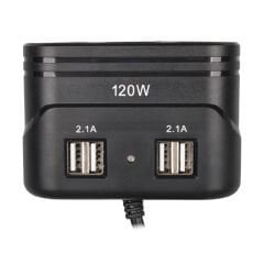 Olesson 1678 12-24V 4 USB Girişli 120W 80cm Kablolu 3'lü Araç Çakmak Çoklayıcı