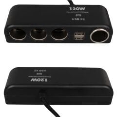 Olesson 1525 12-24V Çift USB'LI 120W 80cm Kablolu 4'LÜ Araç Çakmak Çoklayıcı