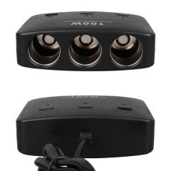 Olesson 1636 12-24V Çift USB Girişli 100W 70 CM Kablolu 3'LÜ Araç Çakmak Çoklayıcı