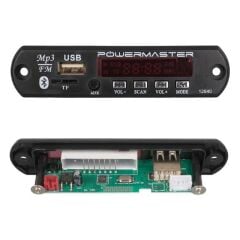 PowerMaster M515 Oto Teyp Dijital Player Board USB/AUX/SD/FM/Bluetooth Kumandalı Mikrofonsuz Oto Teyp Çevirici (12V-500MA)