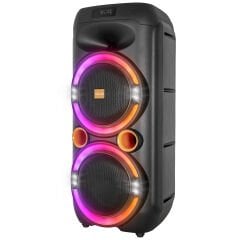 Mikado MD-208KP 40W Işıklı 7.4V 3600mAh Siyah 1 VHF UV Mikrofonlu USB/BT/TF/TWS/AUX 2 Mik Girişli Type-C Şarjlı