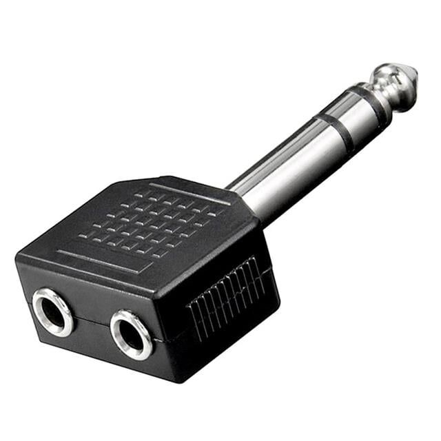 6.3 Mm Stereo Erkek - 3.5 Mm Stereo x 2 Dişi Çevirici Jack