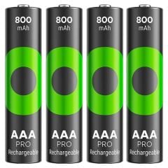 GP ReCyko Pro 800 mAh Ni-Mh 1.2 Volt AAA İnce Kalem Şarjlı Pil 4lü Paket
