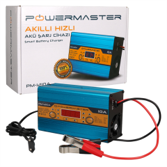 Powermaster PM-1210A 12 Volt Max 10 Amper LCD Ekranlı Akıllı Akü Şarj Cihazı