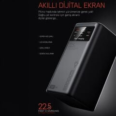 Powerway PD80 80.000mAh 22.5W PD  QC 3.0 Hızlı Şarj Destekli Dijital Göstergeli Powerbank