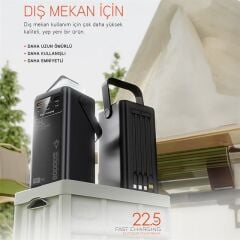 Powerway PD80 80.000mAh 22.5W PD  QC 3.0 Hızlı Şarj Destekli Dijital Göstergeli Powerbank