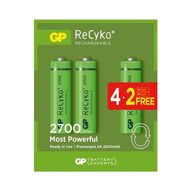 GP 2700 mA Şarjlı Kalem Pil 6'lı Paket