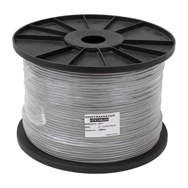 Powermaster 2+1 Gri 0.22 Mm CCTV Kamera Kablosu 500 Metre