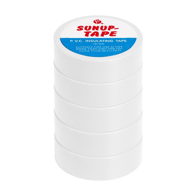 Sunup SN-27924 Beyaz 0.13x18mm İzole PVC Elektrik Yalıtım Bant (5'li Paket)