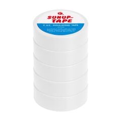 Sunup SN-27924 Beyaz 0.13x18mm İzole PVC Elektrik Yalıtım Bant (5'li Paket)