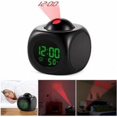 Sunup SN-25936 Porjeksiyonlu Ledli Siyah Çalar Saat