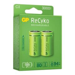 GP Recyko 3000 mA Ni-Mh 1.2V Büyük C Boy Şarjlı 2 li Pil