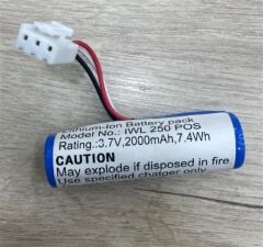 Efcell IWL250 3.7 Volt 2000mAh 18650 Lityum LI-ION Pos Cihazı Terminal Pili (12x7mm 3 Pin Soketli)