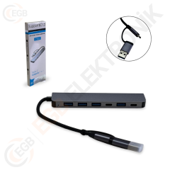 GABBLE GAB-TY701 ÇEVİRİCİ TYPE-C TO 3.0 7 IN 1 USB + HDTV 4K