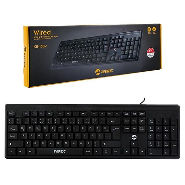 Everest KB-1002 Siyah USB F Standart Klavye