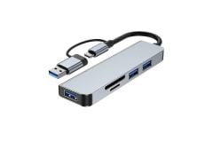 GABBLE GAB-UY255 ÇEVİRİCİ TYPE-C TO 3.0 5 IN 1 USB + HDTV 4K