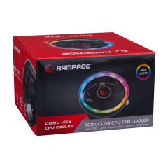 Rampage RM-C01 COOL-FIX 5.3CFM 1800RPM 100mm AMD/Intel LGA1200 Uyumlu RGB Hava Soğutmalı CPU Fan