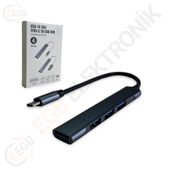 GABBLE GAB-TCUM30 USB 4 PORT + TYPE-C 3.0 SLIM ÇOKLAYICI
