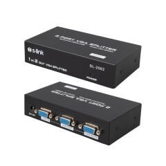 S-LINK SL-2502 2 PORT 250 MHZ MONİTÖR ÇOKLAYICI VGA SPLITTER DAĞITICI (250MHZ - 1920X1080)