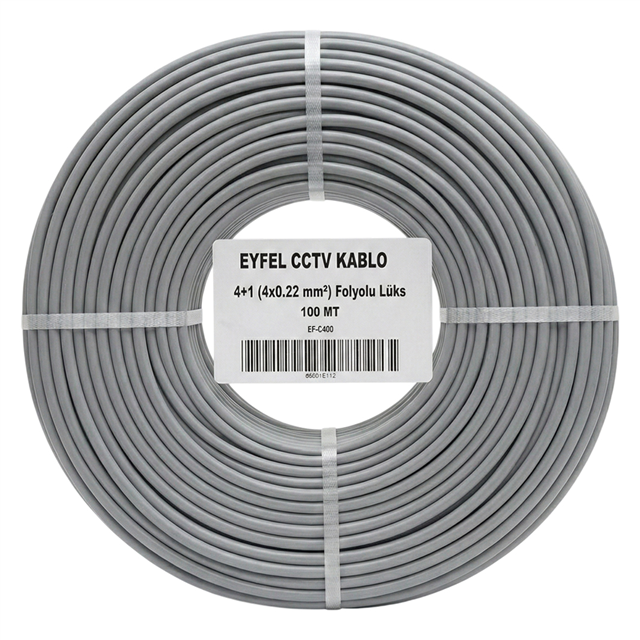 Eyfel EF-C400 2x0.22mm Folyolu 100 Metre CCTV Kamera Kablosu