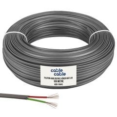 TELEFON KABLOSU 4'LÜ GRİ FLAT KÖKEN 100 METRE POWERMASTER