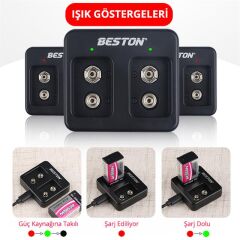 Beston M7005 Siyah 2 X 9 Volt Pil Şarj Cihazı