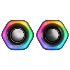 Mikado MD-176 2.0 3W*2 Siyah RGB Aydınlatmalı USB + 3.5mm USB 5V Speaker Hoparlör