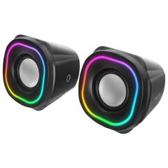 Mikado MD-180 2.0 3W*2 Siyah RGB Aydınlatmalı USB + 3.5mm USB 5V Speaker Hoparlör