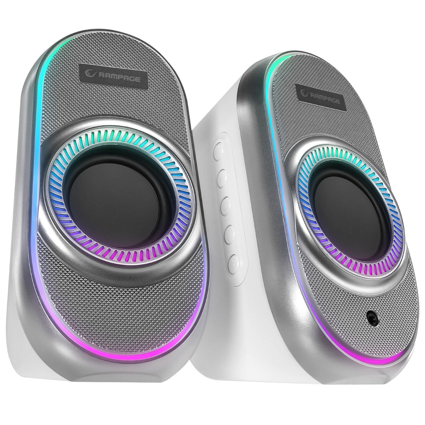 Rampage RMS-X3 2.0 6W Bluetooth Özellikli Beyaz Multimedia RGB Işıklı Gaming USB Speaker