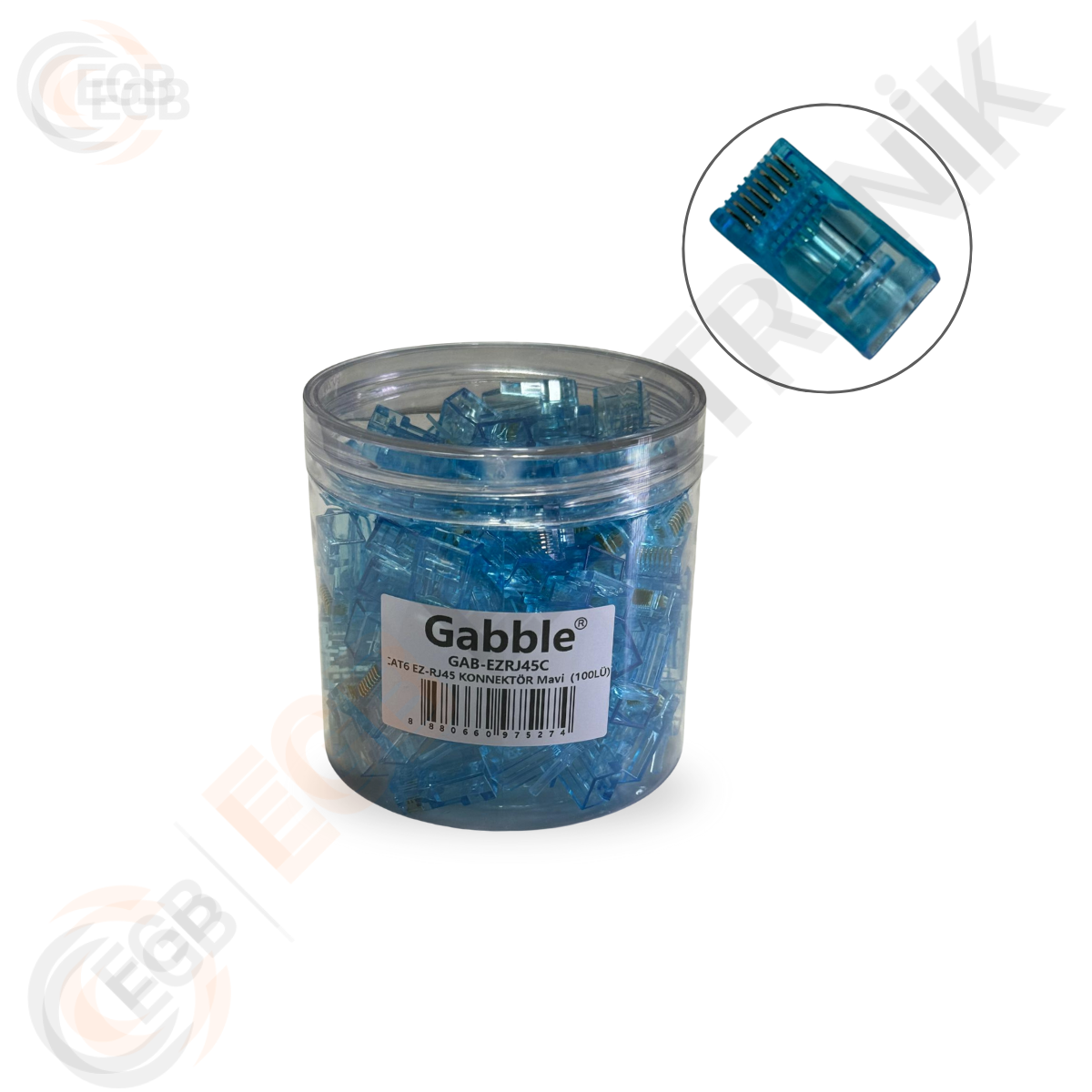 GABBLE GAB-CLR EZRJ45 CAT6 RENKLİ KONNEKTÖR 100LÜ