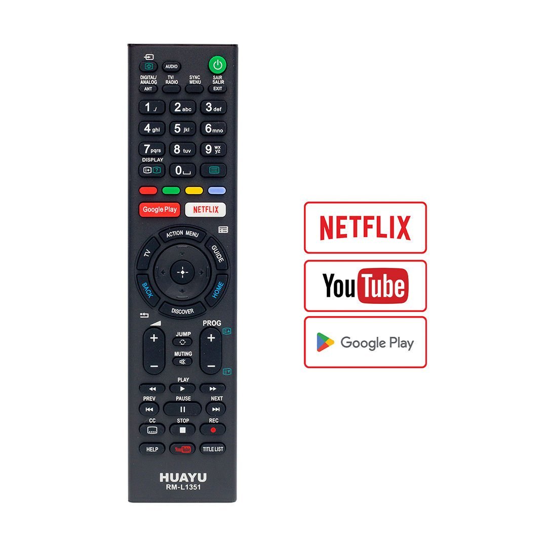 HUAYU RM-L1351 SONY GOOGLE PLAY-NETFLIX-YOUTUBE TUŞLU  AMBALAJLI LCD LED TV UNIVERSAL KUMANDA