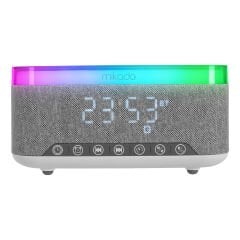 Mikado MD-W8 1200mAh 10W Gri Bluetooth-Usb-Kablosuz Şarj RGB-Gece Lambası Özellikli Alarmlı Saat Speaker