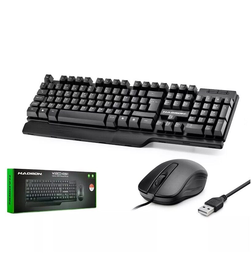 Hadron Hd-861 Kablolu Klavye Mouse Set Q Siyah
