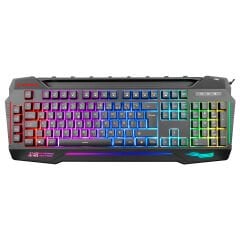 Rampage KB-R63 STAGE Siyah 4 Makro Fonksiyon Sese Duyarlı Işıklı RGB Q USB +Ses Mik Çıkışlı Oyuncu Klavyesi