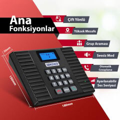 HELLO F60D DC 5V 1A KABLOSUZ INTERCOM SİSTEMİ 18 KANAL KAPALI DEVRE SESLİ İLETİŞİM ÇÖZÜMÜ