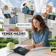 HELLO F60D DC 5V 1A KABLOSUZ INTERCOM SİSTEMİ 18 KANAL KAPALI DEVRE SESLİ İLETİŞİM ÇÖZÜMÜ