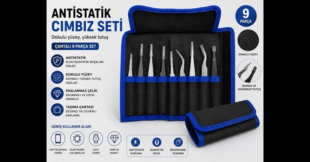 9 LU ANTİ SİTATİK CIMBIZ SETİ WL0022
