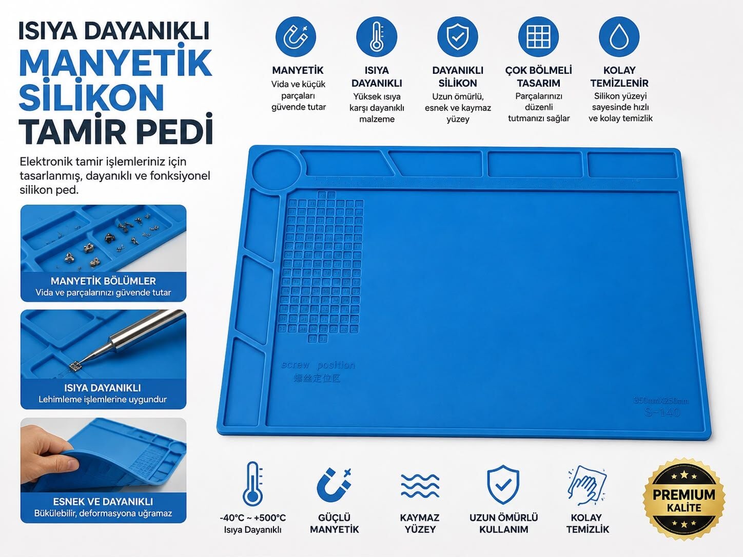 ISIYA DAYANIKLI MANYETİK SİLİKON TAMİR PEDİ PED130