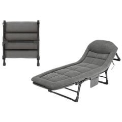 SUNUP SN-26974 TAŞINABİLİR AYARLANABİLİR 5 KADEME SÜNGER KAMP YATAK ŞEZLONG (AÇIK GRİ)